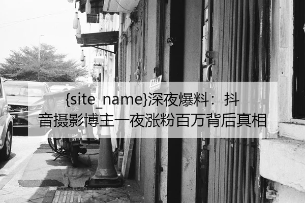 黑料网深夜爆料：抖音摄影博主一夜涨粉百万背后真相